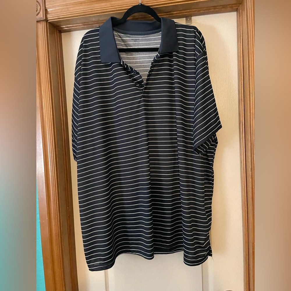 Black with white stripes men’s golf shirt size 4xl